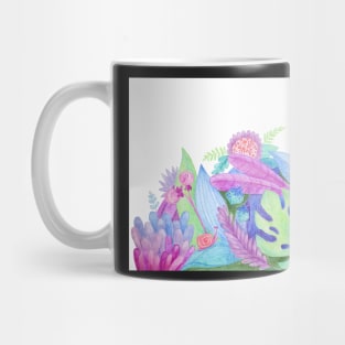 Beautiful painted fabulous flowers and leaves Mug